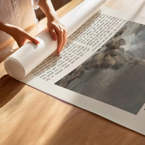 Full Chapter Psalm 27 Wall Art poster with vintage-style lighthouse painting in a wooden frame