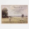 Psalm 23 The Lord is my Shepherd Illustration wall art poster with wooden frame