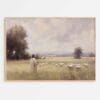 The Lord is my Shepherd Wall Art Illustration poster with a wooden frame