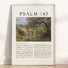 Full Chapter Psalm 143 Wall Art poster with vintage-style Landscape oil painting in a wooden frame