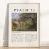 Psalm 23 full chapter wall art with vintage oil painting