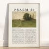 Full Chapter Psalm 40 Wall Art poster with vintage-style Landscape oil painting in a wooden frame