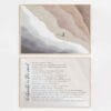 A soft, modern watercolor Footprints in the Sand poem artwork inspired by the poem, in the form of framed poster.
