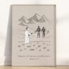 Mathew 4:19 Fishers of men wall art in modern minimalist pencil sketch bible illustration style