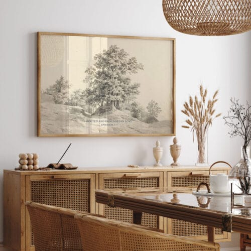 Alternative view of Rooted and Grounded in Love Wall Art