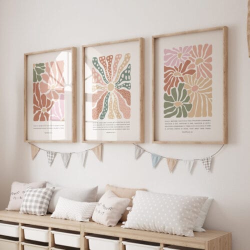 Alternative view of Set of 3 Philippians 4:4-8 Wall Art