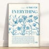 Ecclesiastes 3:1-8 wall art with vintage floral pencil sketch. A peaceful scripture print reflecting life’s seasons through timeless Christian wisdom.