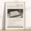 The Ten Commandments wall art – a vintage-style Bible verse print with minimalist charm. Ideal for home, church, homeschool, or Sunday school decor.