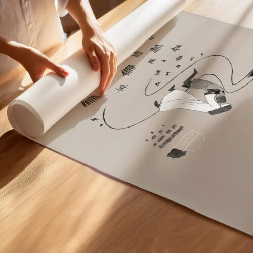 a person rolling a paper on a table