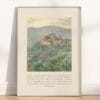 Bring timeless faith to your home with this vintage-style Matthew 5:14-16 City on a Hill wall art print. A stunning Christian scripture landscape.