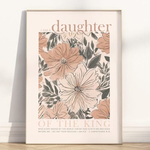 Uplifting boho Christian Girl Nursery wall art Bible Verse Scripture quote– a beautiful scripture quote for baby girls, perfect for nursery decor.