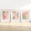 Inspire your home with this Philippians 4:4-8 wall art set. A modern Christian boho design with floral, retro, and abstract elements.