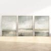 Be still and know wall art set of 3 in serene sage green with Psalm 46:10 scripture, neutral boho artwork, perfect for home, church, or as a tranquil gift.
