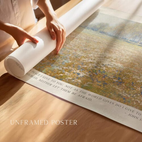 Alternative view of John 14:27 Bible Verse Wall Art Print