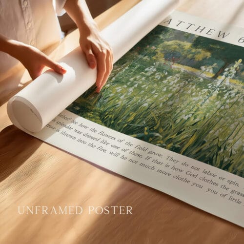 Alternative view of Matthew 6:28-30 Do Not Worry Wall Art