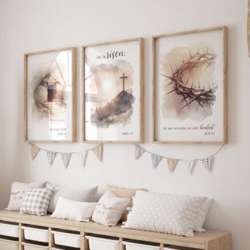 Alternative view of Set of 3 Easter Bible Verse Wall Art