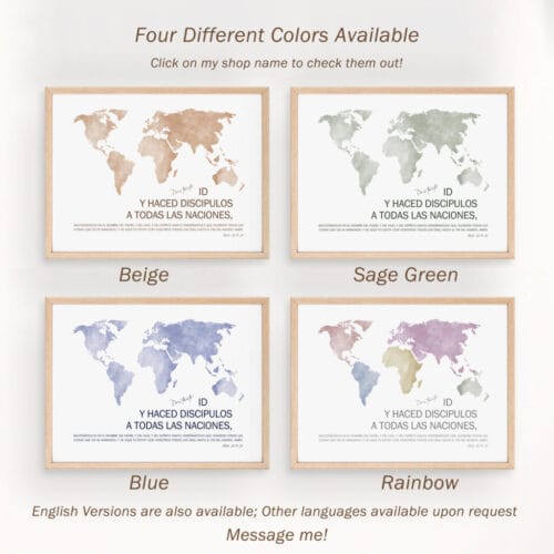Alternative view of The Great Commission Spanish Wall Art Print