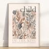 Encourage faith and beauty in your nursery with this I Am a Child of the King wall art Scripture quote in a soft boho botanical style.