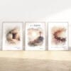 Easter Bible verse wall art set of 3 with Matthew 28:6 & Isaiah 53:5 scriptures in Christian watercolor, perfect for home, church, or gifting.