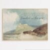 Vintage watercolor landscape wall art featuring Matthew 7:25 Bible Verse Wall Art Scripture Wuote. Bring faith and inspiration to your home!