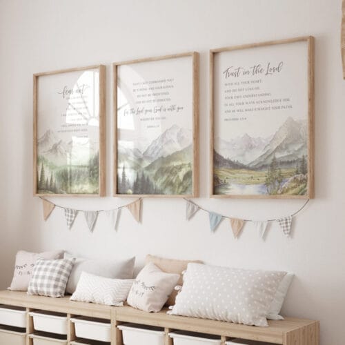 Alternative view of Set of 3 Christian Wall Art Gallery Print