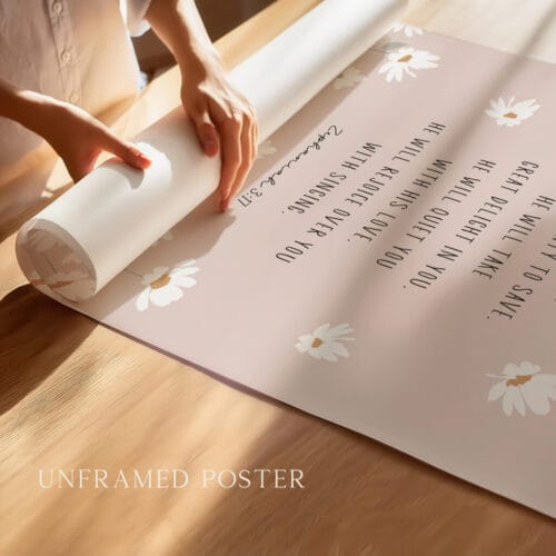 Alternative view of Zephaniah 3:17 Nursery Wall Art Print