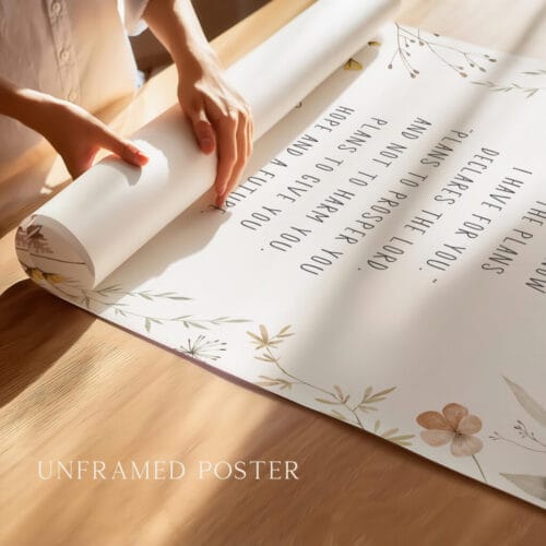 Alternative view of Jeremiah 29:11 Floral Wall Art Print