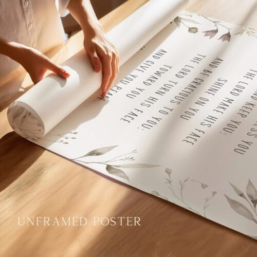 Alternative view of Numbers 6:24-26 Floral Wall Art Print