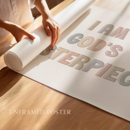 Alternative view of I Am God's Masterpiece Bible Verse Wall Art