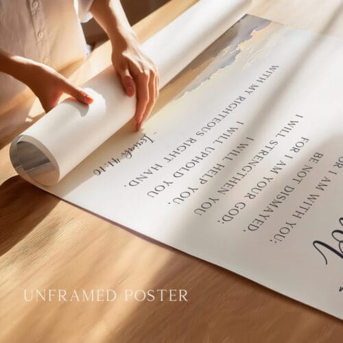 Alternative view of Isaiah 41:10 Fear Not Christian Wall Art Print