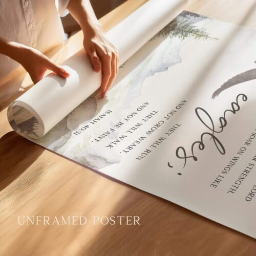 Alternative view of Isaiah 40:31 Scripture Wall Art Print