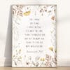 Jeremiah 29:11 floral wall art with wildflowers and scripture. A Christian poster, canvas, or digital print for nursery or elegant faith-based decor.