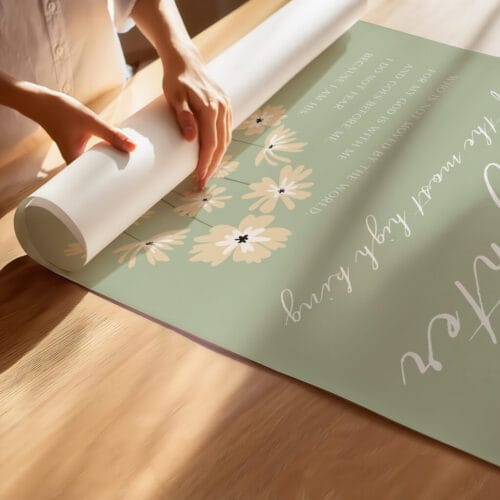 Alternative view of Sage Green Christian Girl Nursery Wall Art