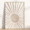 His mercies are new every morning Boho wall art with modern sunburst design. A Christian minimalist piece perfect for nursery, classroom, or home decor.