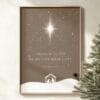 Celebrate the season with 2 Corinthians 9:15 wall art as a Christmas nativity scene poster, canvas, or printable in earthy neutral minimalist style.