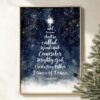 This Isaiah 9:6 Blue Christmas Wall Art features a Christmas tree-shaped Bible verse on a navy watercolor background—perfect faith-filled holiday decor.