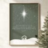 Celebrate the season with Isaiah 9:6 Minimalist Christmas wall art featuring a nativity scene, sage green tones, and powerful scripture for home or church decor.