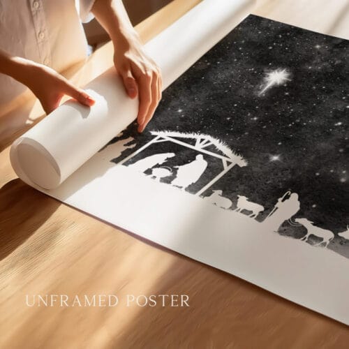 Alternative view of Nativity Scene Minimalist Wall Art Print