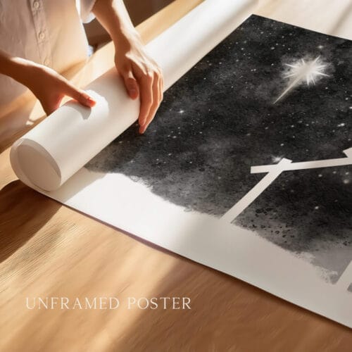 Alternative view of Minimalist Star of Bethlehem Wall Art Print