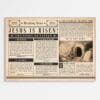Easter Story Scripture Art in landscape format with vintage empty tomb design and verses from the resurrection story.