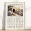 1 Corinthians 15 Empty Tomb Art featuring vintage resurrection design and Easter scripture celebrating Christ’s victory over death.