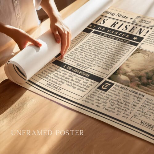 Alternative view of Easter Story Scripture Art Resurrection Print