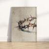 Crown of thorns watercolor print Christian Good Friday minimalist religious wall art inspired by Isaiah 53:5