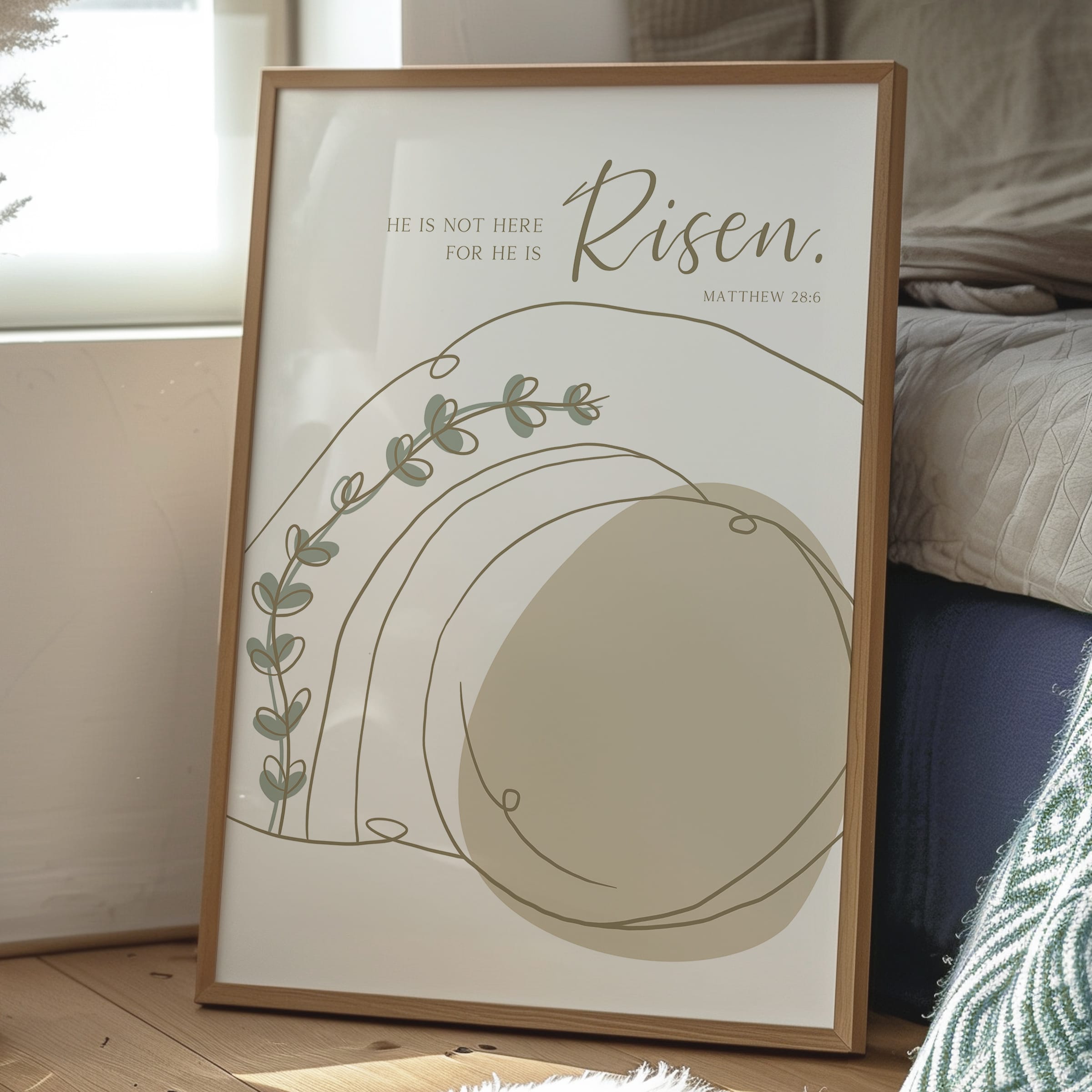 Modern Minimalist He Is Risen Wall Art - Image 11