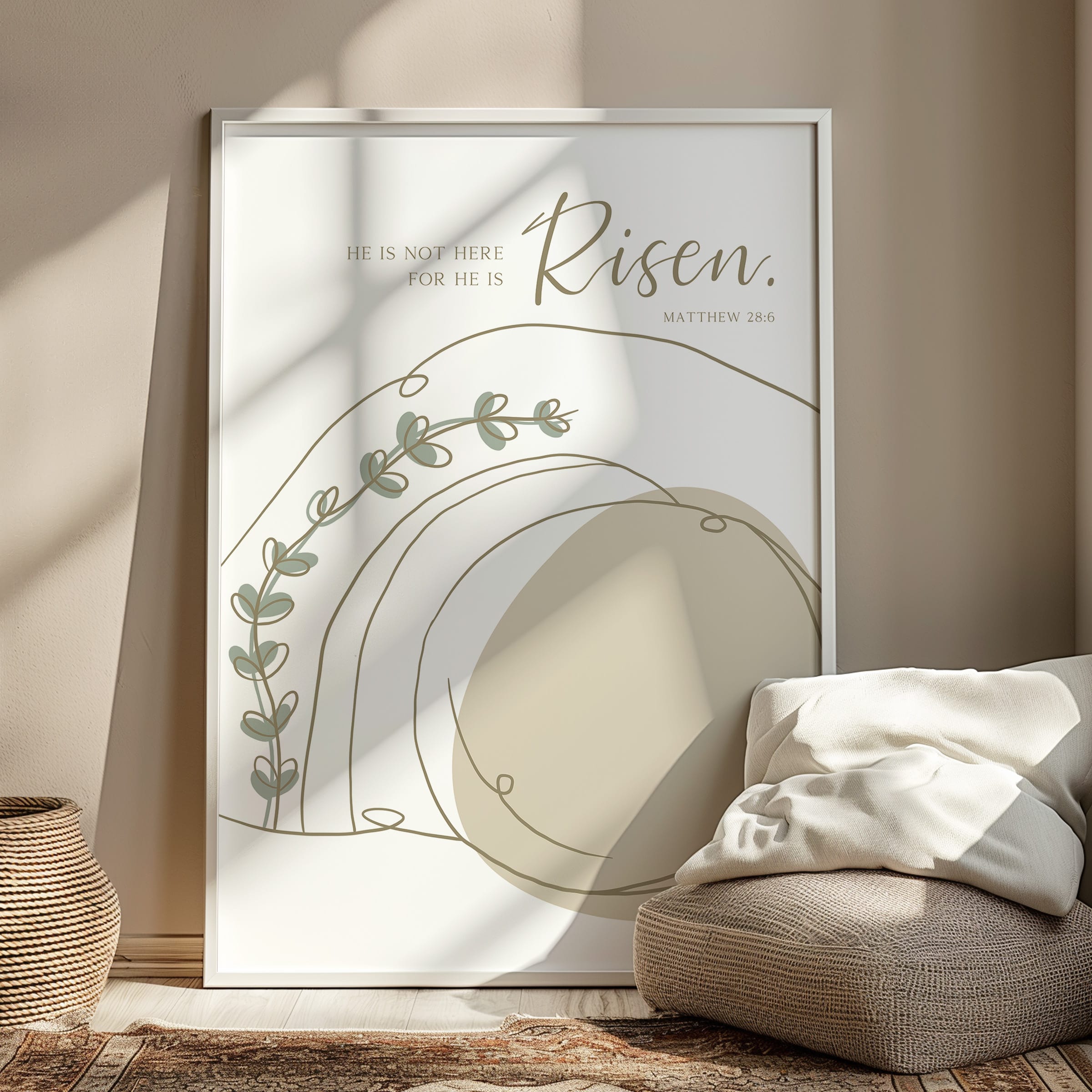 Modern Minimalist He Is Risen Wall Art - Image 8