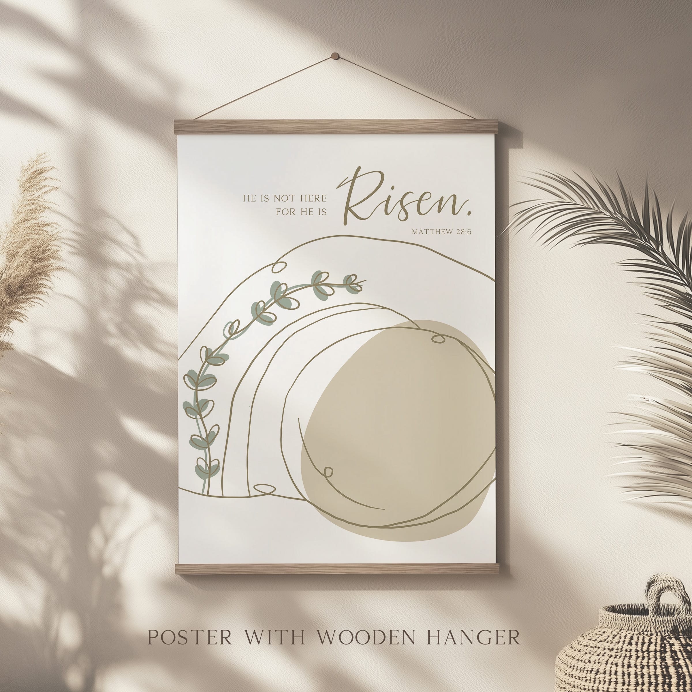 Modern Minimalist He Is Risen Wall Art - Image 4