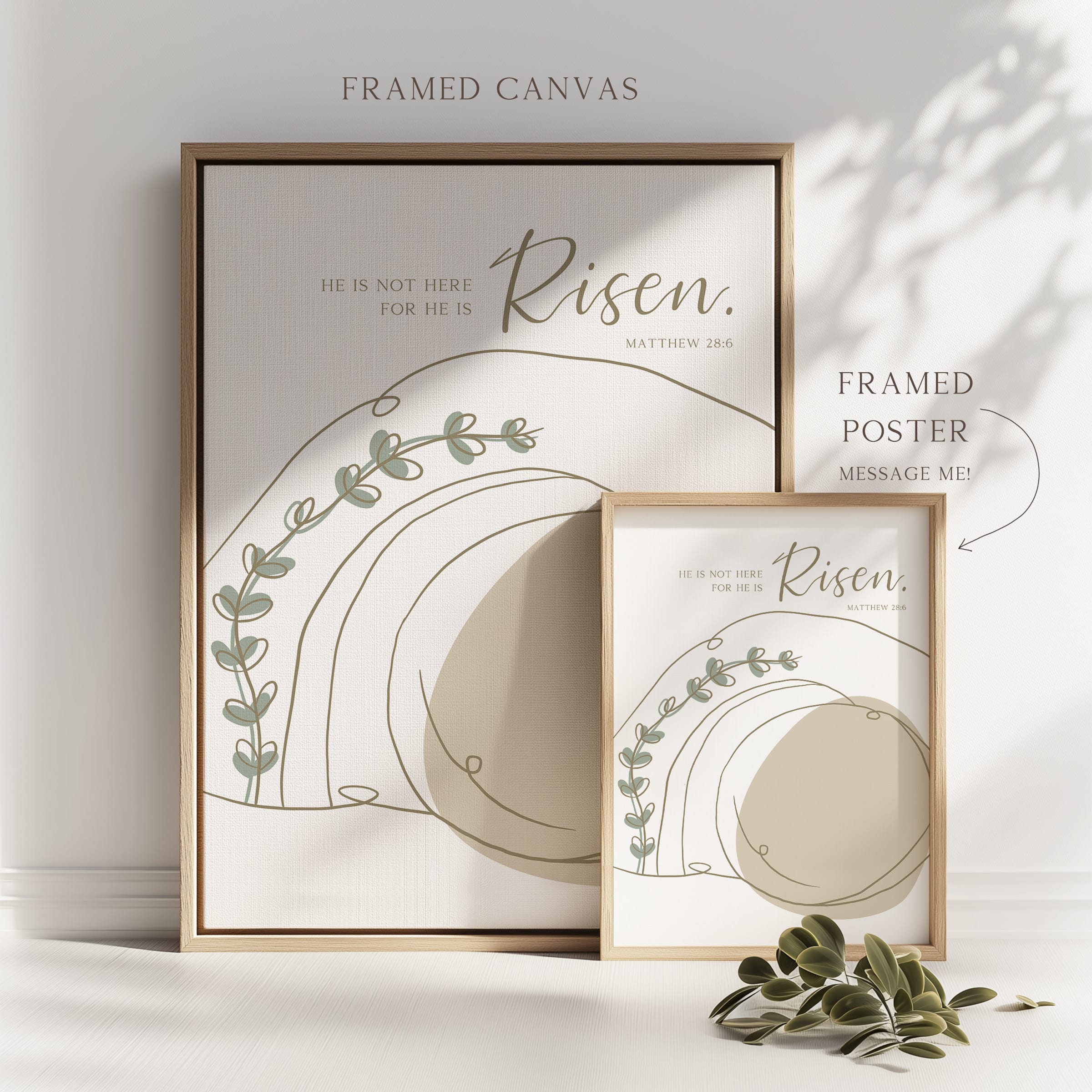 Modern Minimalist He Is Risen Wall Art - Image 6