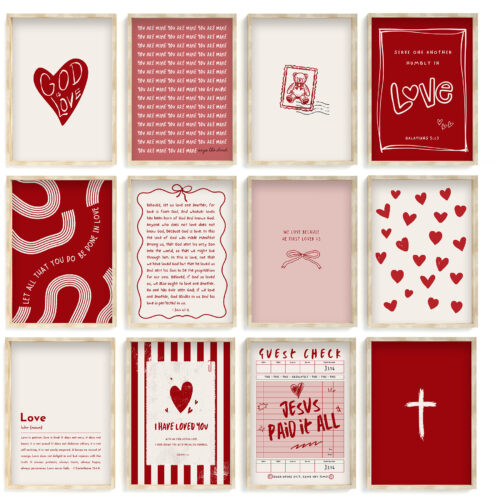 Alternative view of Christian Valentines Day Wall Art Set of 18 Printable