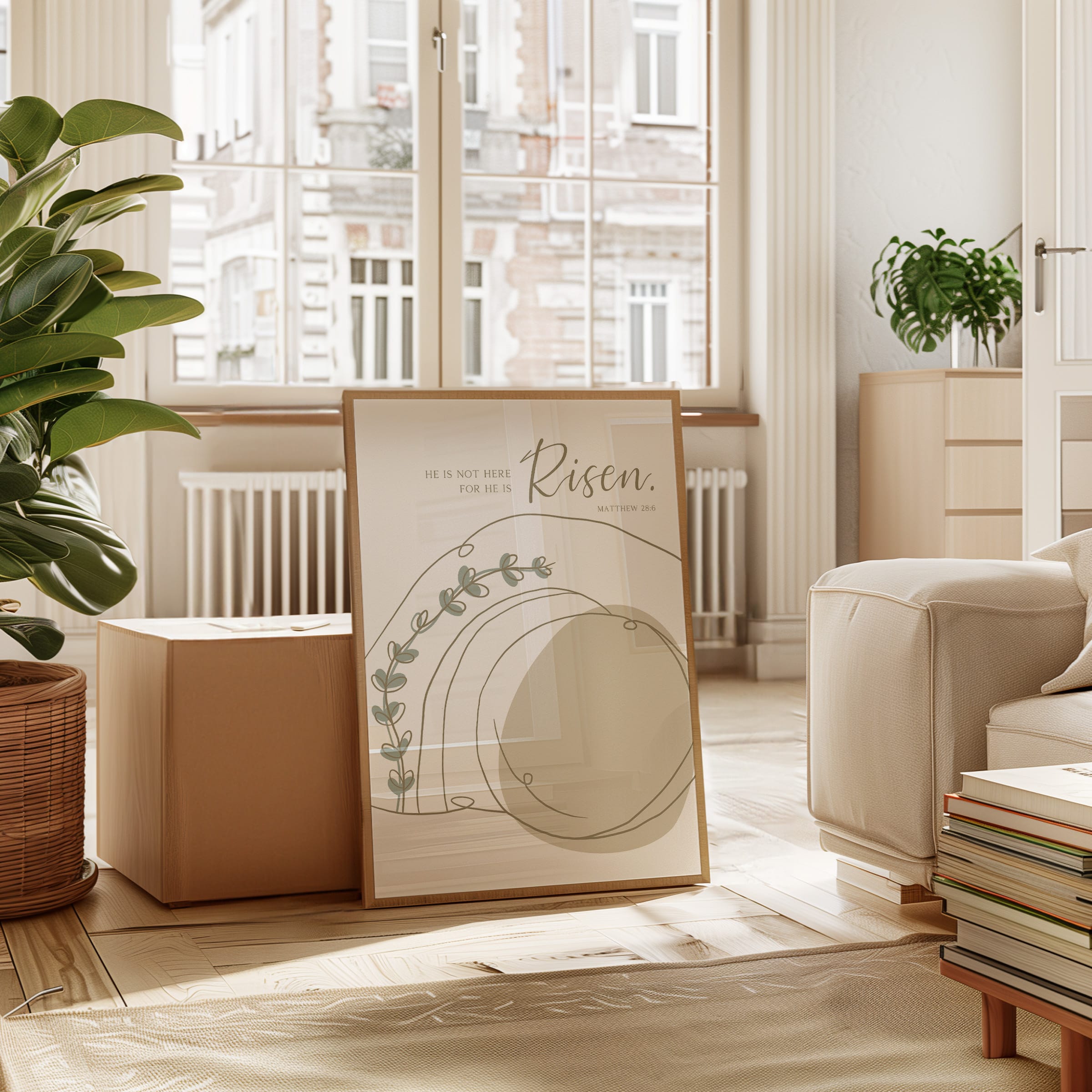 Modern Minimalist He Is Risen Wall Art - Image 7