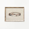 Textured crown of thorns Good Friday wall art Christian watercolor religious decoration inspired by Isaiah 53:5